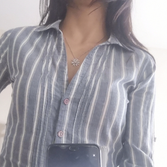 Chambray striped button down shirt - Picture 5 of 12